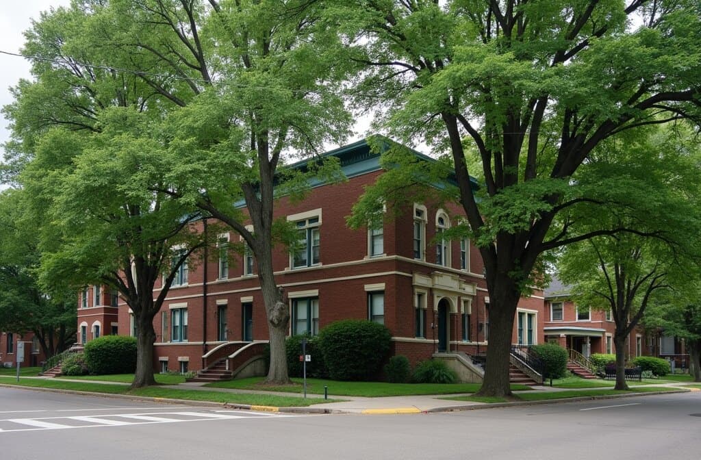 A quiet residential corner in the Lowry Hill neighborhood of Minneapolis