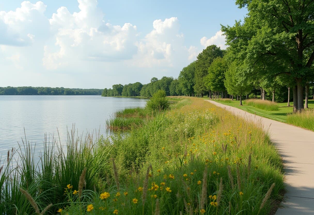 Native plantings stabilizing the bank of Lake of the Isles in Minneapolis