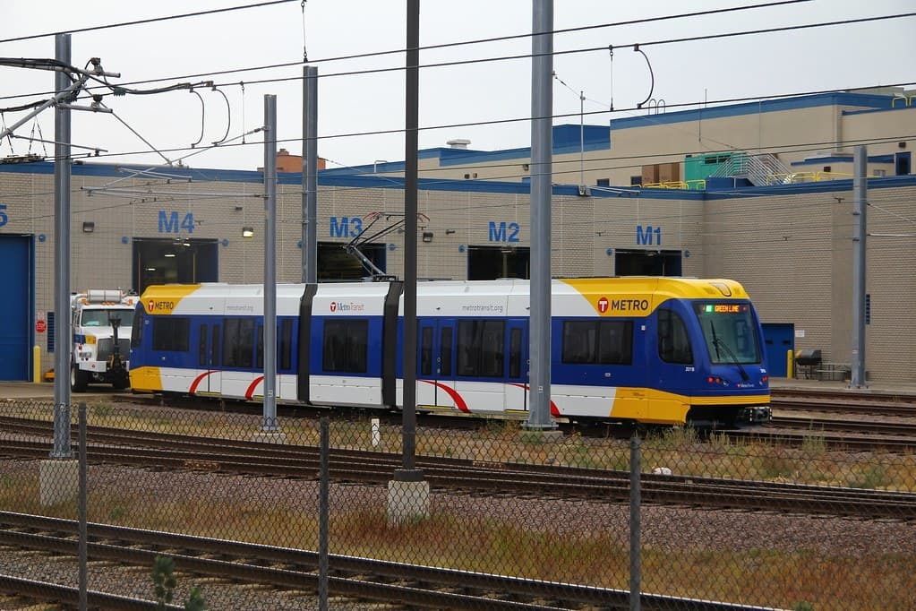 A Metro light-rail train on the Green Line