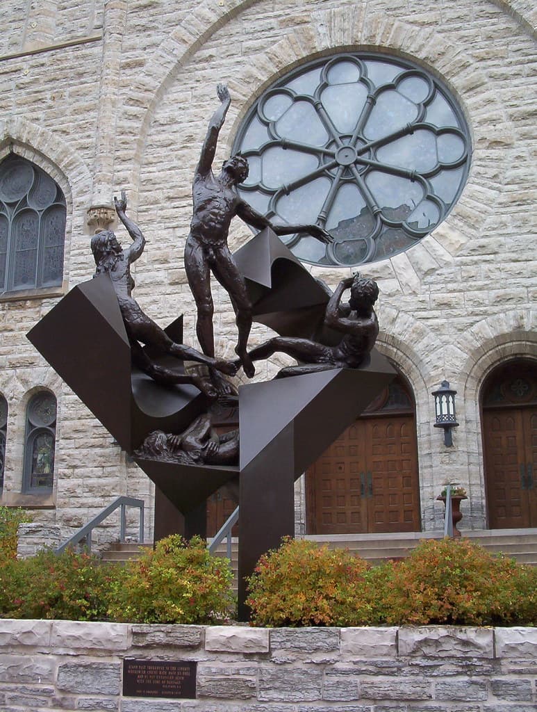 Statue outside Westminster Presbyterian Church
